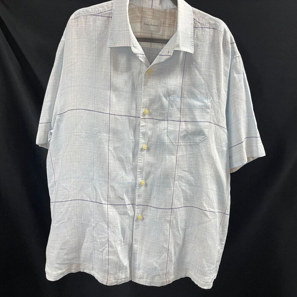 Tommy Bahamas Mens Button Up Shirt Light Blue XL